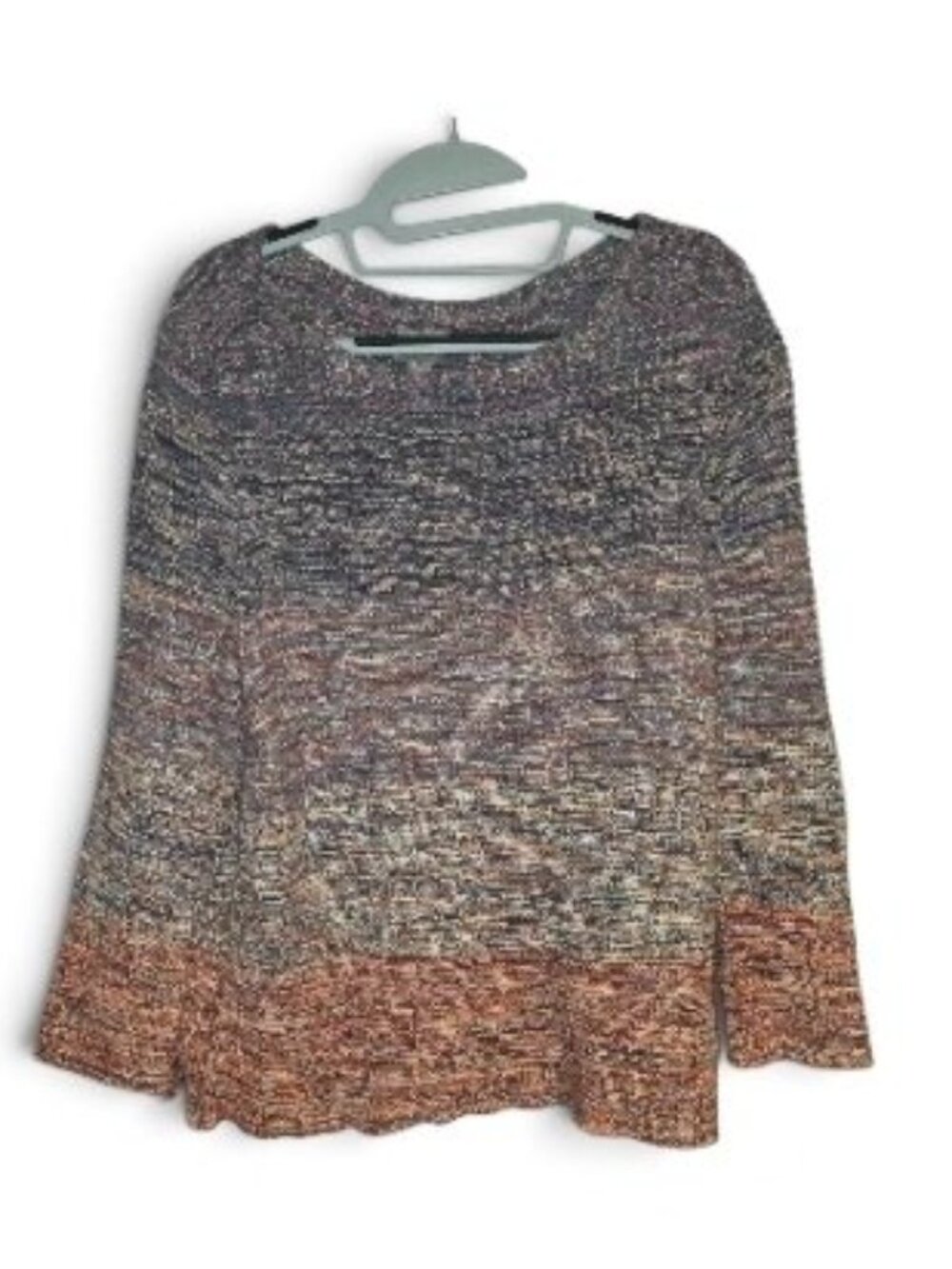 Chicos Ombre Sweater Autumn Vibes Fall Colors Cotton Crochet Multicolor Cozy